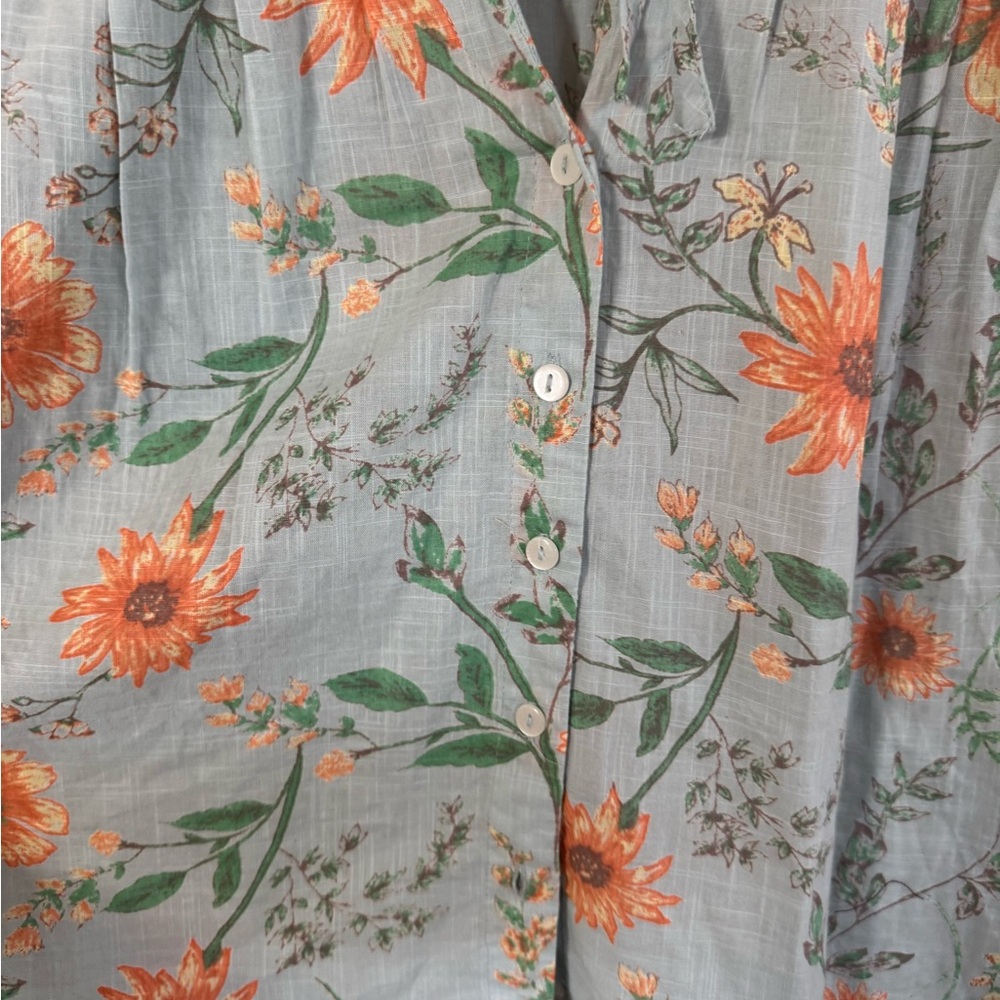 NWT Free People Meant to Be ruffled cotton floral blouse size xs - Picture 7 of 10